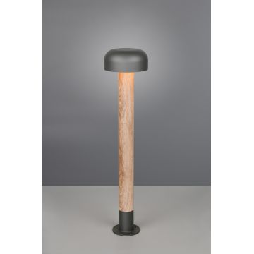 Lampadar de exterior Fraser, TRIO, 19x84.5 cm, 10W, 1x E27, aluminiu, gri/natur