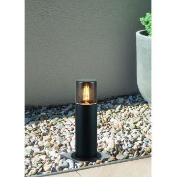 Lampadar de exterior Hoosic, TRIO, 12x30 cm, 28W, 1x E27, aluminiu, negru mat