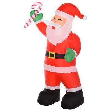 Mos Craciun gonflabil cu lumini LED, decoratiune de craciun, decoratiune gonflabila de Craciun 125x95x243 cm HOMCOM | Aosom Romania