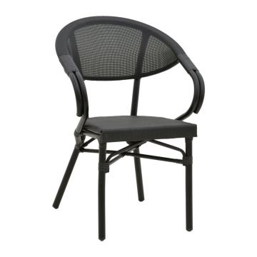 Scaun de gradina Isaia Gri - Negru 57x57x83 cm
