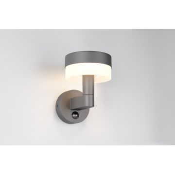 Aplica de perete pentru exterior cu senzor Mackenzie, TRIO, 22x16.5x22.5 cm, 8W, 1x SMD, aluminiu, antracit