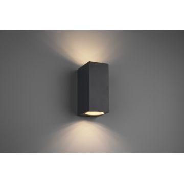 Aplica de perete pentru exterior Roya, TRIO, 6.9x15 cm, 35W, 2x GU10, aluminiu, antracit