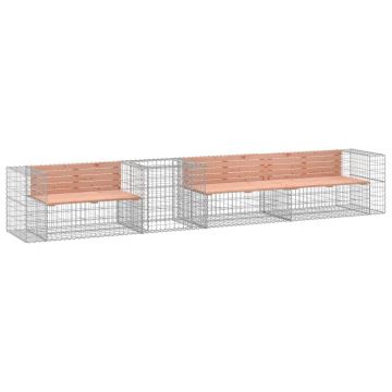 Banca de gradina & cos gabion, lemn masiv Douglas