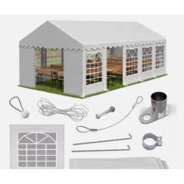 Cort Evenimente 3x8 m Alb – PVC Rezistent, Ideal pentru Nunti, Petreceri si Targuri