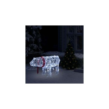 Decoratiune de Craciun urs, 45 leduri, 71 x 20 x 38 cm, acrilic