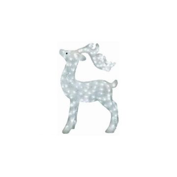 Figurina decorativa pentru Craciun tip REN, din acril 75 x 35 cm 200 LED-uri ALB RECE
