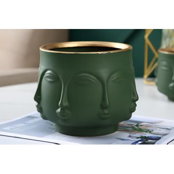 Ghiveci, CY0392, 20x12x20 cm, Poliester, Verde