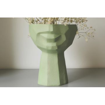 Ghiveci, CY0443, 15x18x15 cm, Poliester, Verde