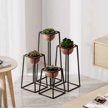 Ghiveci, GED-018-B, Metal, Negru/Cupru