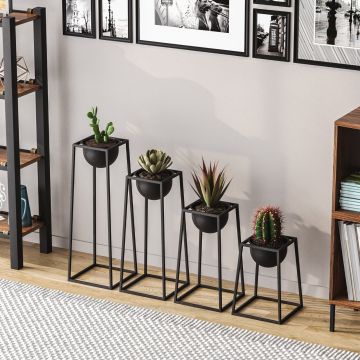 Ghiveci, GED-018, Metal, Negru