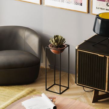 Ghiveci, GED-021-B, 22x60x22 cm, Metal, Negru/Cupru