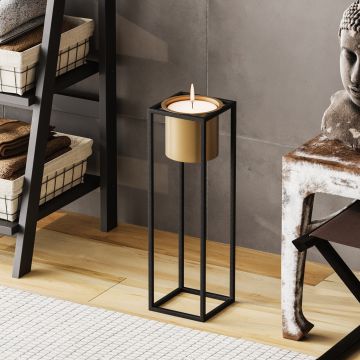 Ghiveci, GED-023-A, 15x50x15 cm, Metal, Negru