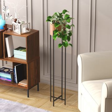 Ghiveci, GED-024-B, 23x108x23 cm, Metal, Negru/Cupru