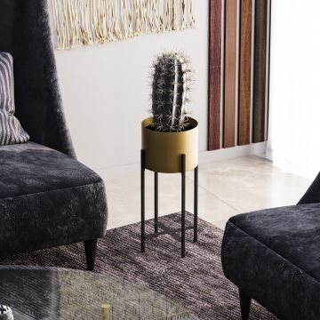 Ghiveci, GED-026-A, 23x48x23 cm, Metal, Negru