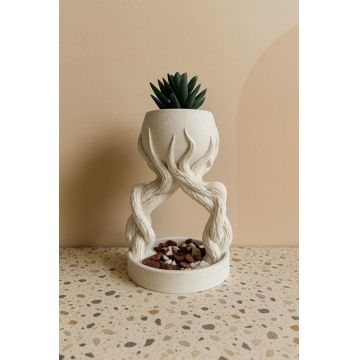 Ghiveci, Tree, 14x14x19.5 cm, 100% BIOPLASTIC, Alb