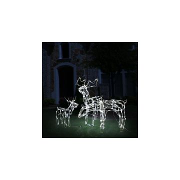 Instalatie de lumini de Craciun cu reni, 3 piese, 229 LED-uri