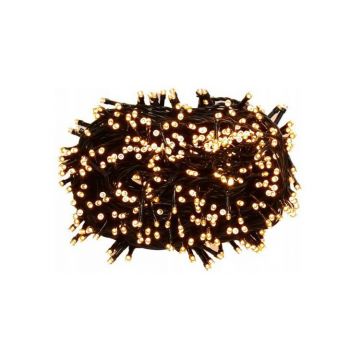 Instalatie luminoasa Smart, de Craciun, exterior/interior, 500 LED, 8 moduri, alb cald, IP44, bluetooth, 29.95 m