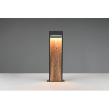 Lampadar de exterior Salmon, TRIO, 21.5x9.5x60 cm, 11W, 1x SMD, aluminiu, antracit/natur