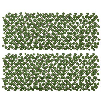 Outsunny Gard Decorativ Artificial, Protecție UV, Ideal pentru Intimitate în Spații Interioare/Exterioare, 200x100x8 cm, Verde | Aosom Romania