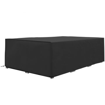 Outsunny Husă pentru mobilier de grădină, prelată pentru masă de grădină țesătură Oxford impermeabilă anti-UV, 222 x 155 x 67 cm, negru | Aosom Romania