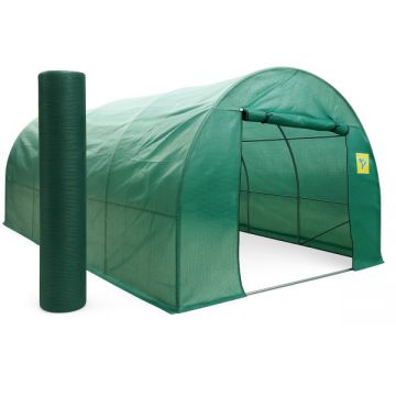 Pachet solar gradina, sera legume 8 x 4 x 2.5m, otel galvanizat + Plasa de umbrire 80%, 80g/mp, 2x20m, material HDPE, protectie UV, Micul Fermier