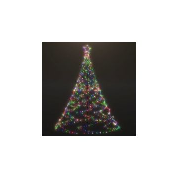Pom de Craciun cu stalp de metal, 1400 LED-uri, colorat, 5 m