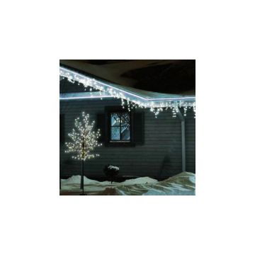 Pom decorativ luminat, tip CIRES inflorit 150 cm, 200 leduri, ALB CALD