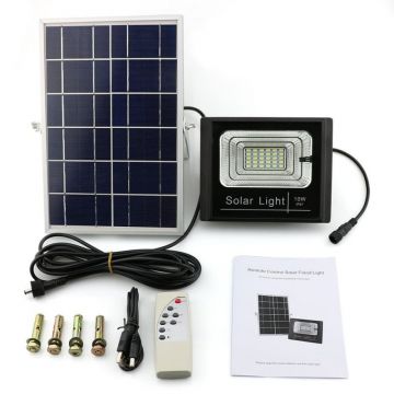 Proiector LED De Exterior Techstar®, 25W, Alimentare Panou Solar, Lumina Alb Rece 6500K, 1100 Lm, Luminozitate