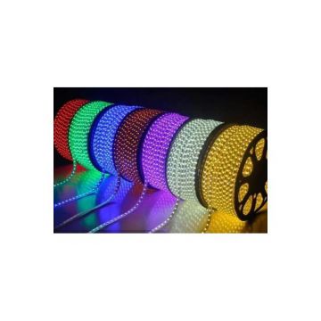 Rola LED Furtun Luminos Flexibil cu FLASH 100m cu alimentator Premium