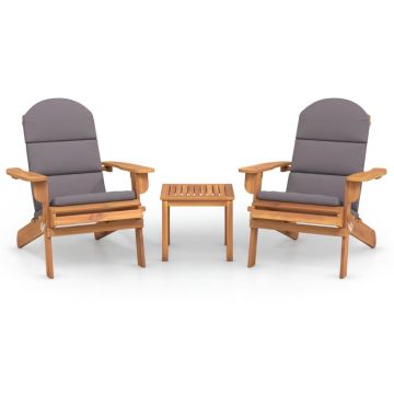 Set mobilier de gradina Adirondack, 3 piese, lemn masiv acacia
