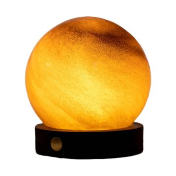 Veioză în culoare naturală închisă LED cu abajur din sticlă (înălțime 9 cm) Sand Storm – Gingko