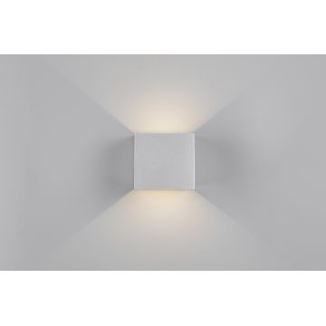 Aplica de perete patrata pentru exterior Genie, RL NOW, 10x10.5x10 cm, 1W, 2x SMD, plastic, titaniu