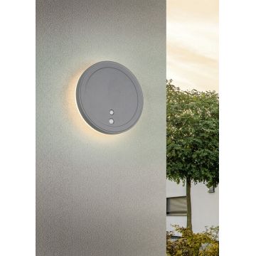 Aplica de perete pentru exterior cu senzor Fortaleza, RL, 3.5x14 cm, 2W, 1x SMD, aluminiu, antracit