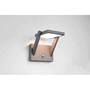 Aplica de perete pentru exterior cu senzor Malawi, TRIO, 18x23.5 cm, 5W, 1x SMD, aluminiu, antracit