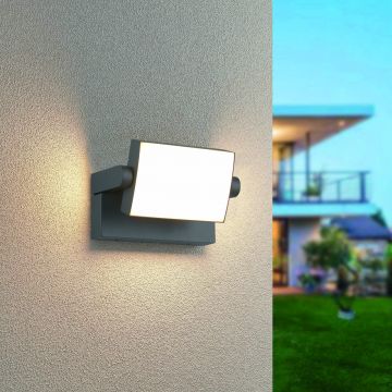 Aplica de perete pentru exterior Kansas, TRIO, 20x10 cm, 10W, 1x SMD, aluminiu, antracit