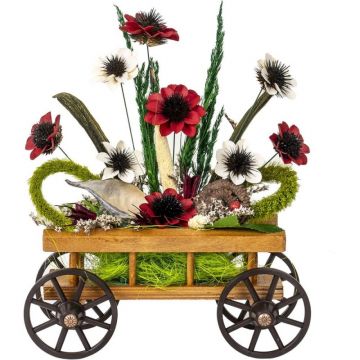 Aranjament Floral, Caruta cu Flori, Lemn