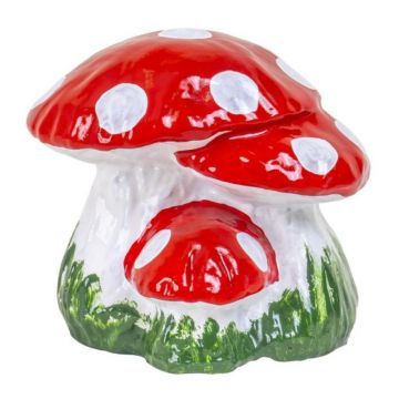 Ciuperca Decorativa Gradina, Latime 24 cm, Mare Plus 2 Pui, Inaltime 21 cm, Ceramica