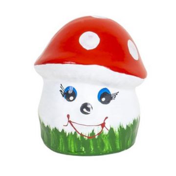 Ciuperca Decorativa Gradina, Mini, Latime 8 cm, Inaltime 10 cm, Ceramica