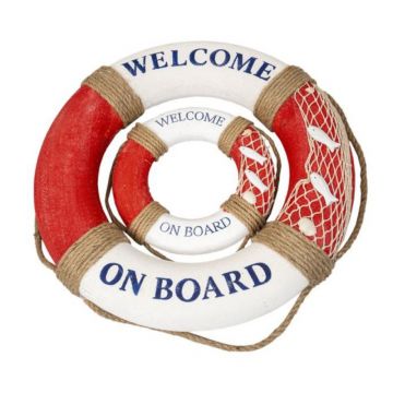 Colac Decorativ pentru Vapor, Model Welcome, Rosu, 2 Bucati