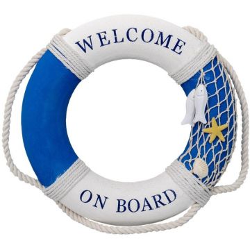 Colac Decorativ Vapor, Model Welcome, Diametru 30 cm, Albastru