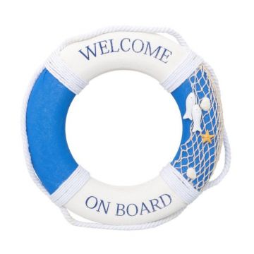 Colac Decorativ Vapor, Model Welcome, Diametru 40 cm, Albastru