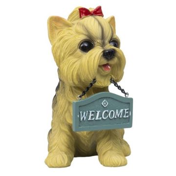 Decoratiune din Rasina pentru Gradina, Model Catel, Inaltime 16 cm