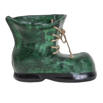 Decoratiune Gradina, Ceramica, Bocanc Mare cu Suport pentru Flori, Lungime 28 cm, Inaltime 21 cm