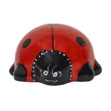 Decoratiune Gradina, Ceramica, Buburuza, Lungime 14 cm, Inaltime 8 cm