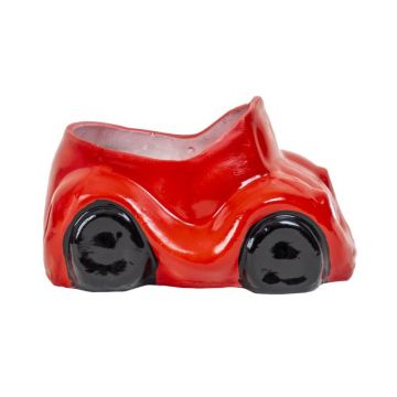 Decoratiune Gradina, Ceramica, Masinuta cu Suport pentru Flori, Rosie, Lungime 26 cm