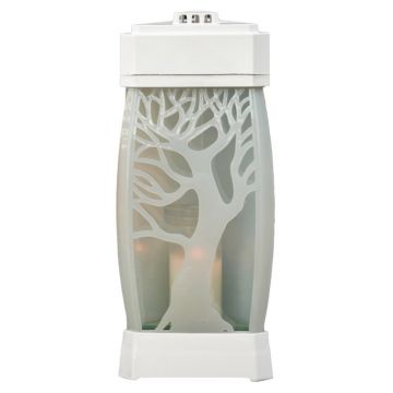 Felinar din Sticla Glamour cu Pomul Vietii Alb 72 Ore