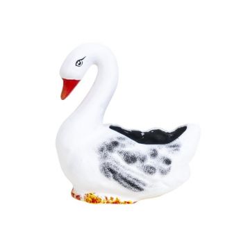 Ghiveci Model Lebada, Ceramica, Lungime 21 cm, Alb