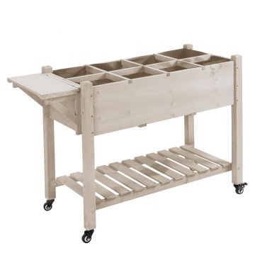 Outsunny Jardiniera din lemn pentru gradina, 123x54x74cm, maro | Aosom Romania