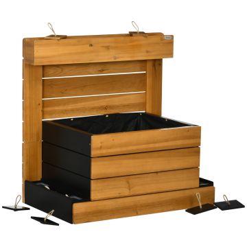 Outsunny Pat ridicat cu 4 cutii de plantare, sistem de auto-udare, căptușeală din material nețesut, rezistent la intemperii, 79,5 cm x 49,5 cm x 80 cm | Aosom Romania