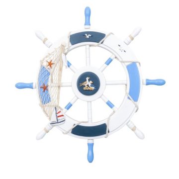 Roata Decorativa, Model Carma Marina cu Plasa, MDF, Diametru Total 62 cm